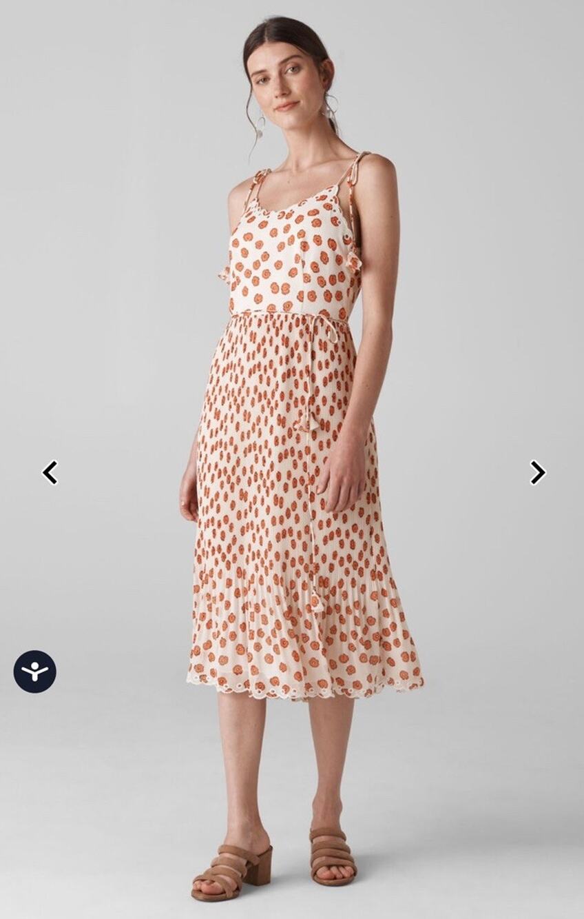 NWT Whistles Salome Lenno Poppy Print Midi Dress [MSRP $379] Womens Size 4